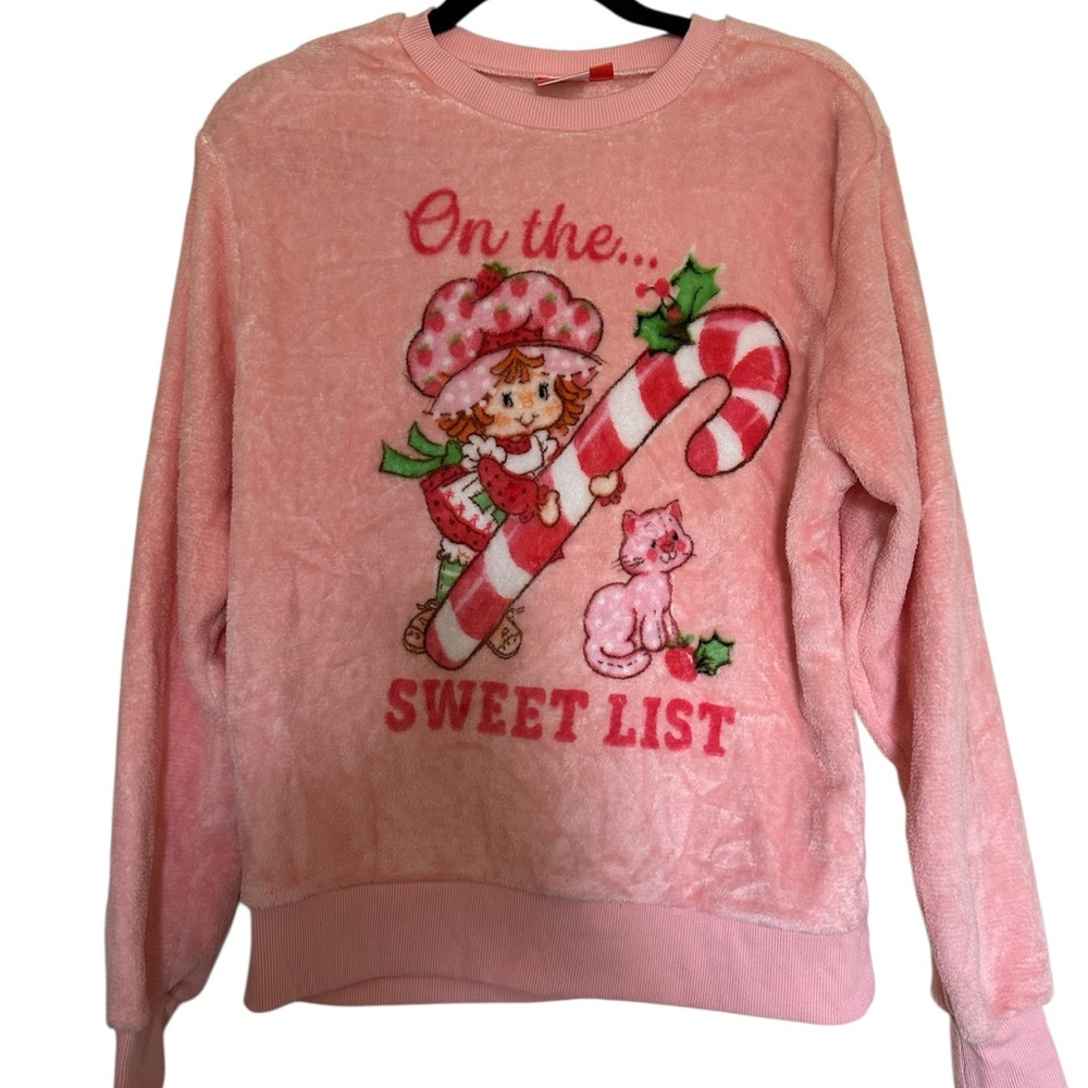 Pink Strawberry Shortcake  'On the Sweet List' Holiday Graphic Pullover